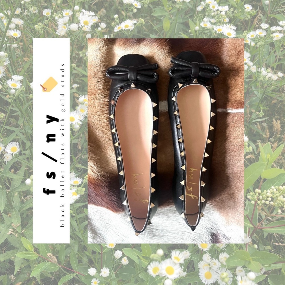 Sam Edelman Black Studded Bow Ballet Flats